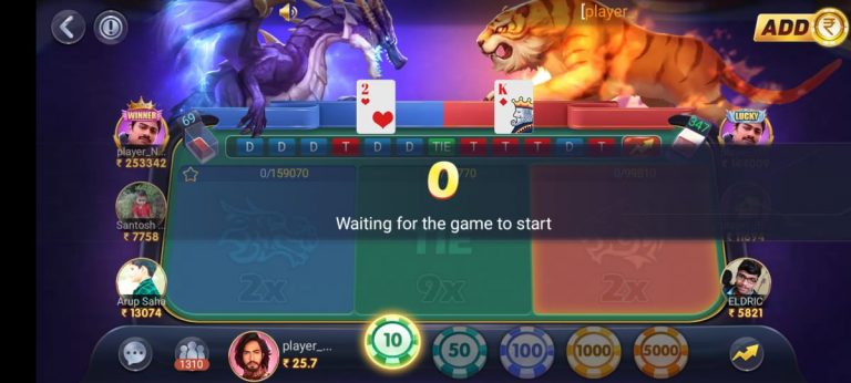 Teen Patti Master Dragon vs Tiger